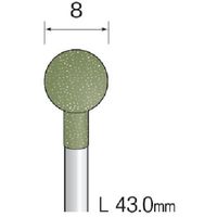ミニター ミニモ 研磨用ゴム砥石 WA ミディアム#120 φ8 (10本入) DB3122 1袋(10本) 852-6916（直送品）