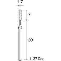 ミニター ミニモ 精密砥石 WA砥粒#320 φ1.7 (5本入) JA3104 1袋(5本) 852-7076（直送品）