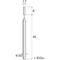 ミニター ミニモ 精密砥石 WA砥粒#320 φ1.7 (5本入) JA3105 1袋(5本) 852-7077（直送品）