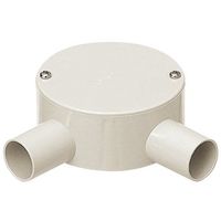 未来工業 未来 露出用丸形ボックス(平蓋) PVM36ー2LM 1個 229-0414（直送品）