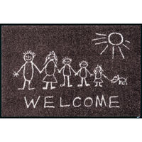wash+dry 薄型で丈夫な洗える玄関マット Welcome Sunny Side brown 50 x 75 cm AB00396 1枚（直送品）