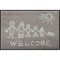 wash+dry 薄型で丈夫な洗える玄関マット Welcome Sunny Side beige 50 x 75 cm AB00395 1枚（直送品）