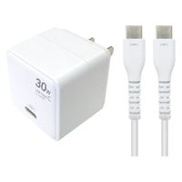 エアージェイ PD30W対応AC充電器+USB Type-Cケーブル1m AKJ-PD30DX WH 1個（直送品）