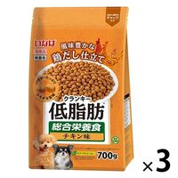 いなば 低脂肪クランキー犬 総合栄養食 鶏だし チキン味 国産 700g 1セット（1袋×3）ドッグフード ドライ