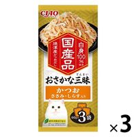 いなば CIAO チャオ おさかな三昧かつお ささみ・しらす入り国産（60g×3袋）1セット（1袋×3）キャットフード