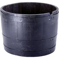 長谷川工業 ハセガワ ウイスキー樽プランター 椀型 ブラック H-60 1個 136-3913（直送品）