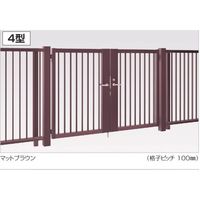 四国化成建材 EAM4型 W1000 H2000 縦格子 片開き シリンダー錠 EAM4-SO1020SBK 1個（直送品）