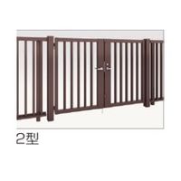 四国化成建材 GTM2型 W1000X2 H1500 縦格子 両開き シリンダー錠 GTM2-SO1015WBK 1個（直送品）