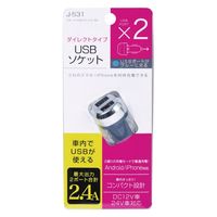 ジョイフル 2ポートUSBソケット2.4A J-531 1個