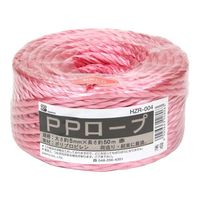 三友産業 PPロープ 赤 5mm×50m HZRー004 1セット(16巻)（直送品）