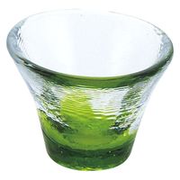 ヤマコー 硝子ミニ珍味入 反り丸 若草 26858 1個（直送品）