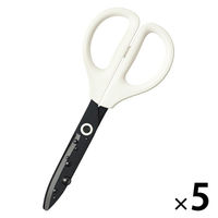 コクヨ 洗えるハサミ<サクサ>(キッチン・食洗機対応)ホワイト ハサ-F430W 1セット(1個×5)