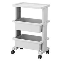 JEJアステージ リセスタイル テーブルワゴンミニ3段 ライトグレー 幅400×奥行250×高さ625mm 1台