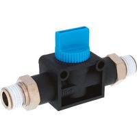 日本ピスコ PISCO ハンドバルブ ニップル3方弁チューブR1/4出力R1/4 HV02-02 1個 148-1764（直送品）