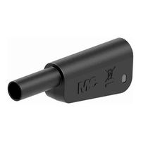 エスコ φ4mm テストリード用プラグ(スタック接続/黒) EA707NC-201 1セット(10個)（直送品）