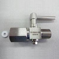 エスコ G 1/2”xG 1/2” ゲージコック(ステンレス) EA729HD-33 1個（直送品）