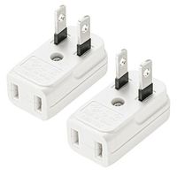 エスコ 125V/15A コンセントアダプター(2P/タテ型) EA940BA-81 1セット(7パック)（直送品）