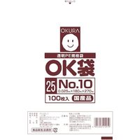 大倉工業 オークラ OK袋 25μm 10号 OK (25)10 1セット(3000枚:100枚×30袋) 557-3053（直送品）