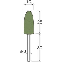 日本精密機械工作 リューター 軸付セラミックゴム砥石(金型研磨用) R2194 1袋(10本) 543-4420（直送品）