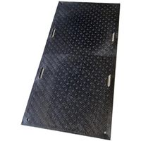 ウッドプラスチック 工事用敷板 Wボード 両面凸 カラー:黒 910mm×1820mm(持ち手4) B0918-20-BK-M4K4（直送品）