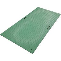 ウッドプラスチック 工事用敷板 Wボード 両面凸 カラー:緑 910mm×1820mm(持ち手2) B0918-20-GRSB-M2K4（直送品）