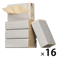 ティッシュペーパー未晒しパルプ ソフトパックティッシュ 200W 1箱（16セット） エイトワン　アスクルオリジナル オリジナル