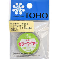 ト ー ホ (株) TOHO ワイヤー #28 太さ約0.35mm×長さ約10m巻 シルバー 11-28-2 1箱(5枚入)（直送品）