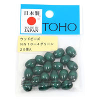 TOHO ウッドビーズ 約8×10mm グリーン 20個入 NN10-4 1箱(5枚入)（直送品）