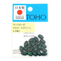 TOHO ウッドビーズ 約6×9mm グリーン 20個入 NN6-4 1箱(5枚入)（直送品）