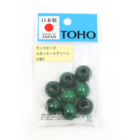 TOHO ウッドビーズ 16mm グリーン 8個入 NR16-4 1箱(5枚入)（直送品）
