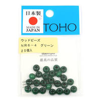 TOHO ウッドビーズ 6mm グリーン 25個入 NR6-4 1箱(5枚入)（直送品）