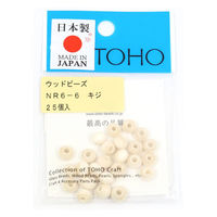 TOHO(トーホー) TOHO ウッドビーズ 6mm 木地 25個入 NR6-6 1箱(5枚入)（直送品）