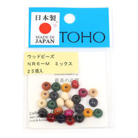 TOHO(トーホー) TOHO ウッドビーズ 6mm ミックスカラー 25個入 NR6-M 1箱(5枚入)（直送品）
