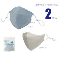 ジェイワークスプランニング 冷感マスク 2枚組 ホワイト/ブルー 子供男子向け JWP-561 1袋(2枚入)（直送品）