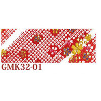 日本紐釦貿易(Nippon Chuko) ちりめんカット 金彩 約23×33cm 花柄 赤 GMK32-01 手芸・ハンドメイド用品（直送品）