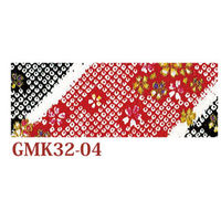 日本紐釦貿易(Nippon Chuko) ちりめんカット 金彩 約23×33cm 花柄 赤×黒 GMK32-04 手芸・ハンドメイド用品（直送品）
