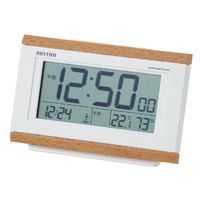 リズム デジタル電波時計 フィットウェーブ(薄茶木目仕上) 06230300 1個（直送品）