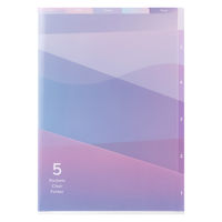 デザインフィル 5ポケットクリアホルダー A4 グラデーション柄 紫 35578006 1セット(1冊×5)（直送品）