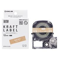 テプラ TEPRA PRO【純正】テープ クラフト紙 幅12mm （白文字） SPK12JS 1個 キングジム
