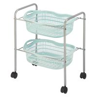 松吉医科器械 マツヨシSN脱衣カゴ(2段) 24450103 SN-BK03MB(ミントブルー) 1台（直送品）