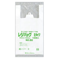 福助工業 レジ袋 レジバッグ 関西 No.50E 00158232 1ケース(1000個(100個×10)（直送品）