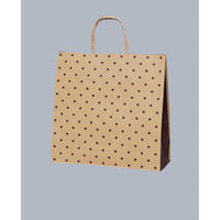 福助工業 紙手提げ袋 ラッピーバッグ No.3 水玉茶 00481679 1ケース(300個(50個×6)（直送品）