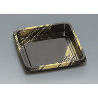 福助工業 寿司桶 角桶1H-SN 黒金彩 00675224 1ケース(240個(10個×24)（直送品）