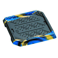 福助工業 寿司容器 華板3-3H 波しぶき(青) 00746903 1ケース(600個(50個×12)（直送品）