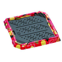 福助工業 寿司容器 華板3-3H 折づる赤 00746902 1ケース(600個(50個×12)（直送品）