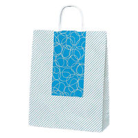 福助工業 紙手提げ袋 ラッピーバッグ No.2 リングストライプ 00754270 1ケース(200個(50個×4)（直送品）