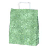 福助工業 紙手提げ袋 ラッピーバッグ No.4 しぼりグリーン 00754278 1ケース(300個(50個×6)（直送品）