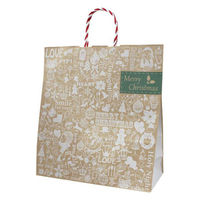 ベルベ 紙手提袋 T-6 クリスマスコレクション(茶) 00757079 1ケース(200個(50個×4)（直送品）