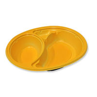 デンカポリマー カレー容器 Dジャーニー 24-20浅P本体黄 00764235 1セット(1袋(50個)×8)