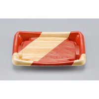 シーピー化成 刺身容器 SFシャチ舟60 赤波 本体 0273006000295 1ケース(900個(50個×18)（直送品）